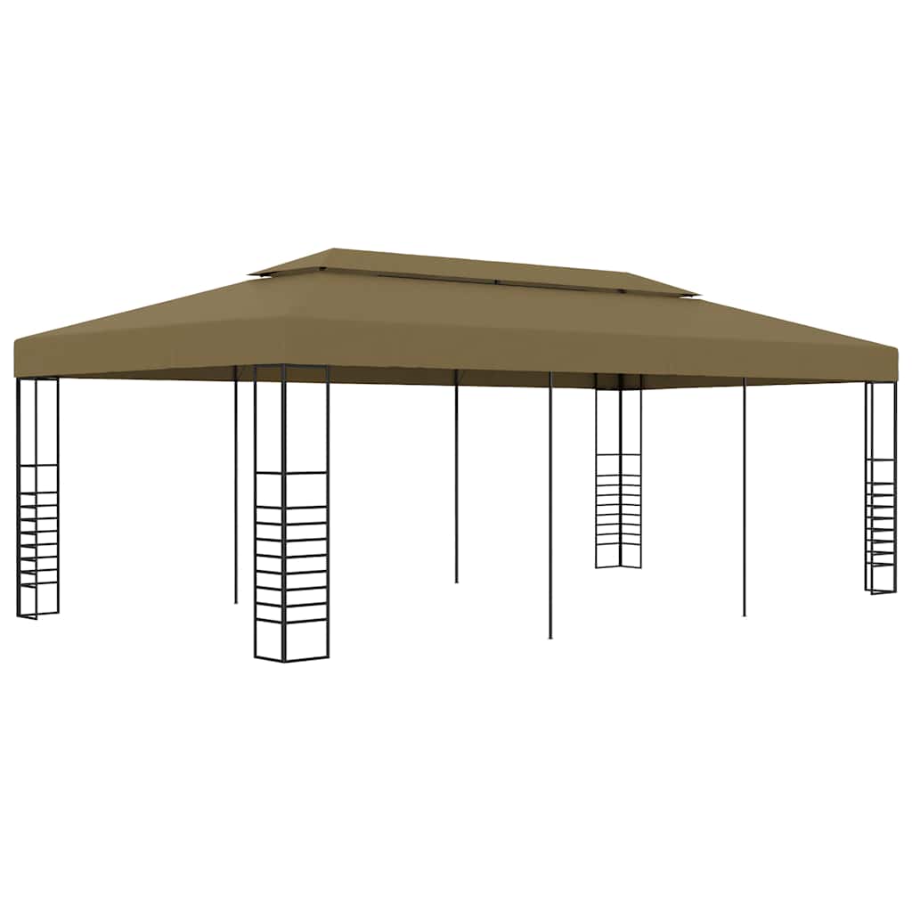 vidaXL Garden Gazebo 6x3x2.7 m Taupe 180 g/m² - 3 x 6 m