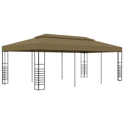 vidaXL Garden Gazebo 6x3x2.7 m Taupe 180 g/m² - 3 x 6 m