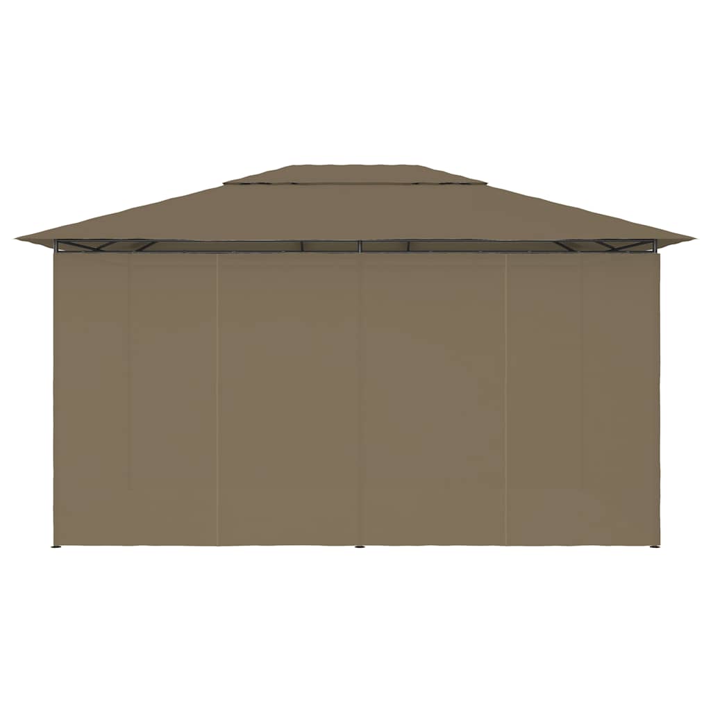 vidaXL Garden Marquee with Curtains 4x3 m Taupe 180 g/m²