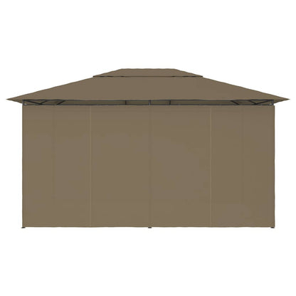 vidaXL Garden Marquee with Curtains 4x3 m Taupe 180 g/m²