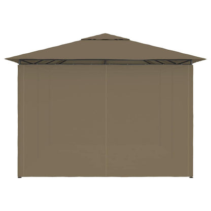 vidaXL Garden Marquee with Curtains 4x3 m Taupe 180 g/m²