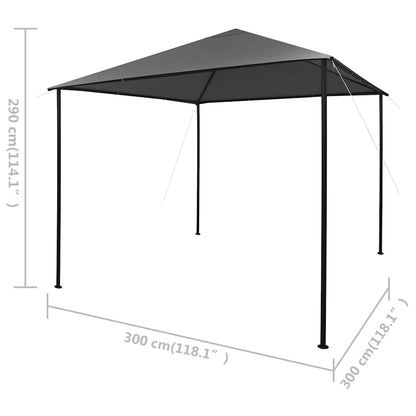 vidaXL Gazebo | Anthracite | Steel | Large | Collapsible | Gazebo | Square - 3 x 3 m