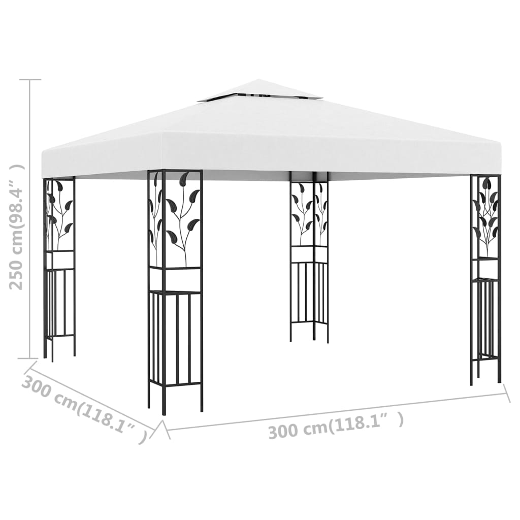 vidaXL Gazebo 3x3 m White 180 g/m²