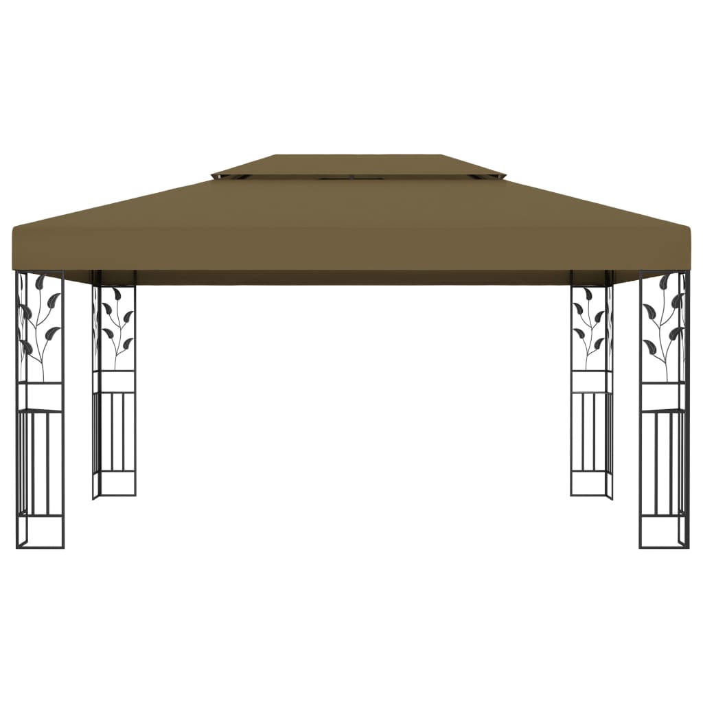 vidaXL Gazebo with Double Roof 3x4 m Taupe 180 g/m²