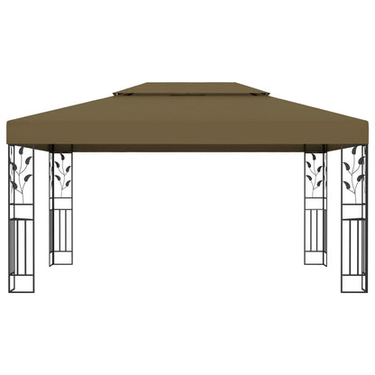 vidaXL Gazebo with Double Roof 3x4 m Taupe 180 g/m²