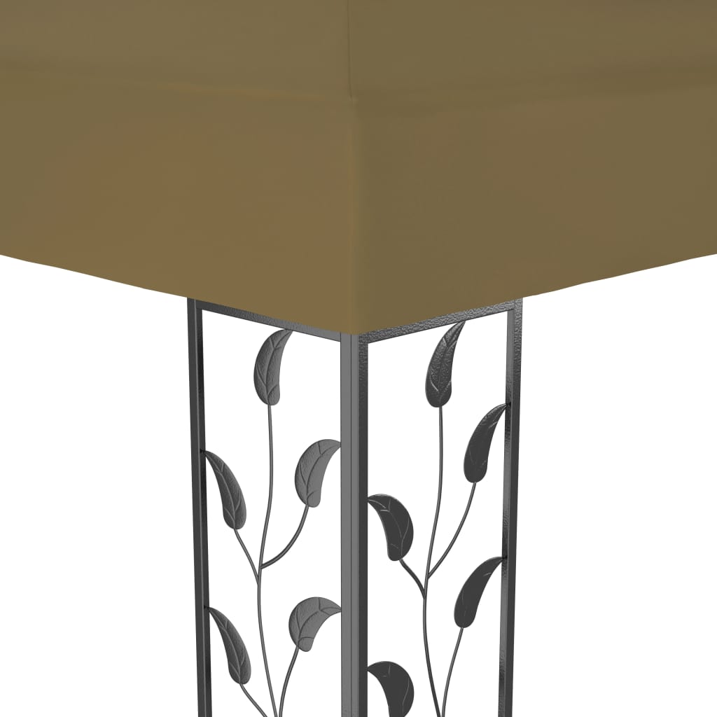 vidaXL Gazebo with Double Roof 3x4 m Taupe 180 g/m²