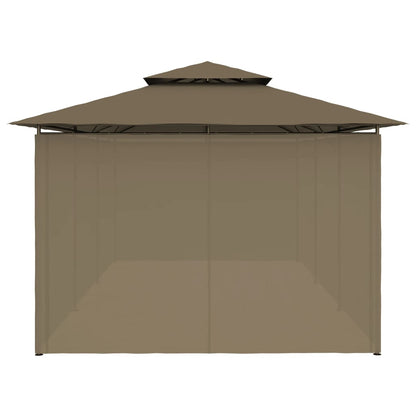 vidaXL Gazebo with Curtains 600x298x270 cm Taupe 180 g/m²