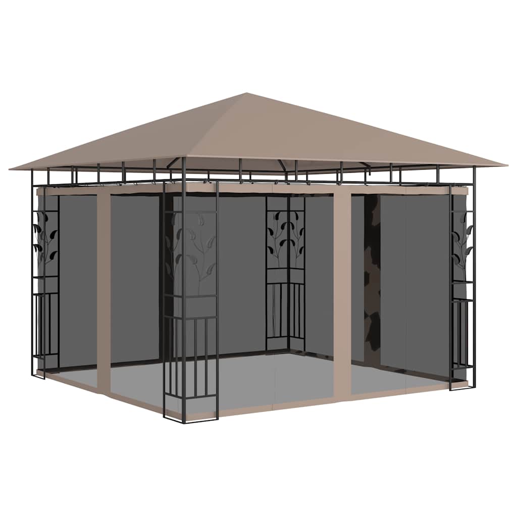 vidaXL Gazebo with Mosquito Net 3x3x2.73 m Taupe 180 g/m² - 3 x 3 x 2.73 m