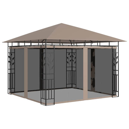 vidaXL Gazebo with Mosquito Net 3x3x2.73 m Taupe 180 g/m² - 3 x 3 x 2.73 m