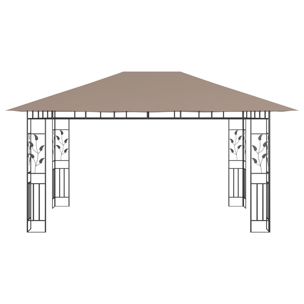 vidaXL Gazebo with Mosquito Net 4x3x2.73 m Taupe 180 g/m² - 4 x 3 x 2.73 m