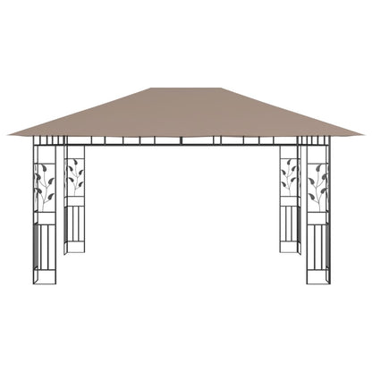 vidaXL Gazebo with Mosquito Net 4x3x2.73 m Taupe 180 g/m² - 4 x 3 x 2.73 m