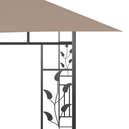 vidaXL Gazebo with Mosquito Net 4x3x2.73 m Taupe 180 g/m² - 4 x 3 x 2.73 m