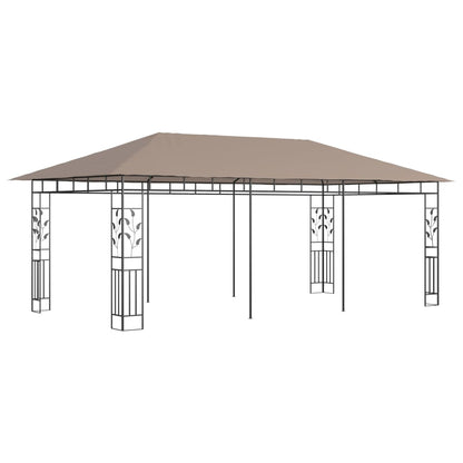 vidaXL Gazebo with Mosquito Net 6x3x2.73 m Taupe 180 g/m² - 6 x 3 x 2.73 m