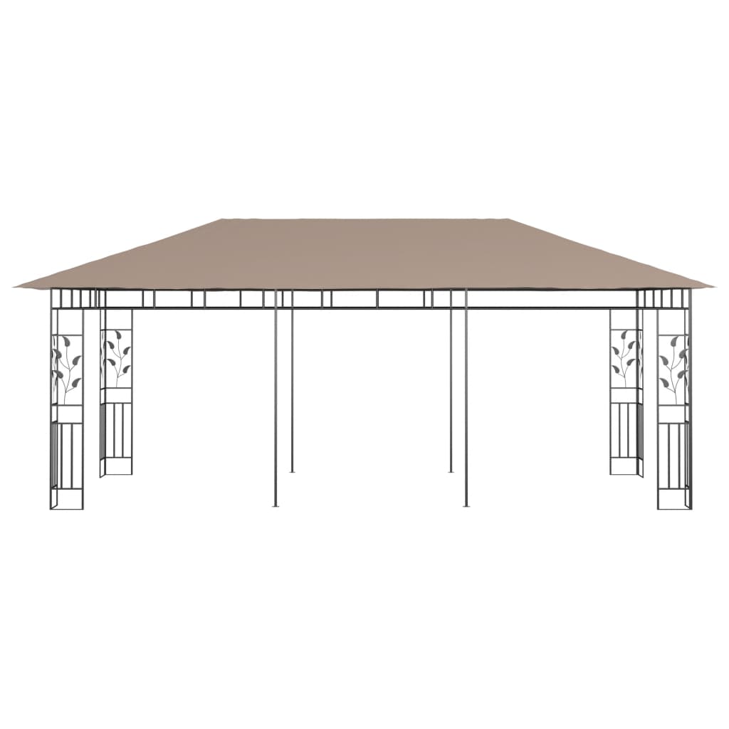 vidaXL Gazebo with Mosquito Net 6x3x2.73 m Taupe 180 g/m² - 6 x 3 x 2.73 m