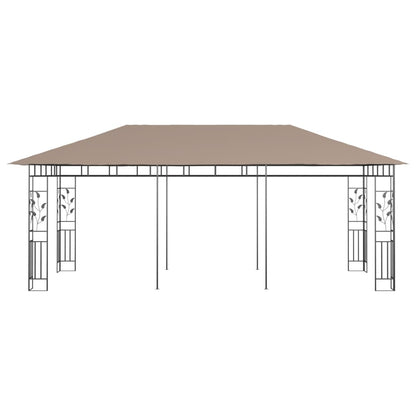 vidaXL Gazebo with Mosquito Net 6x3x2.73 m Taupe 180 g/m² - 6 x 3 x 2.73 m