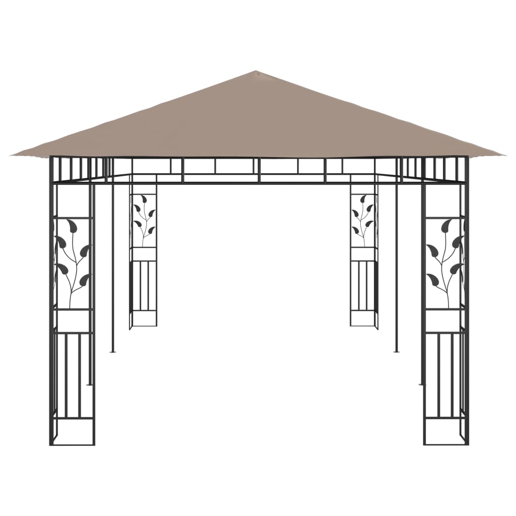 vidaXL Gazebo with Mosquito Net 6x3x2.73 m Taupe 180 g/m² - 6 x 3 x 2.73 m