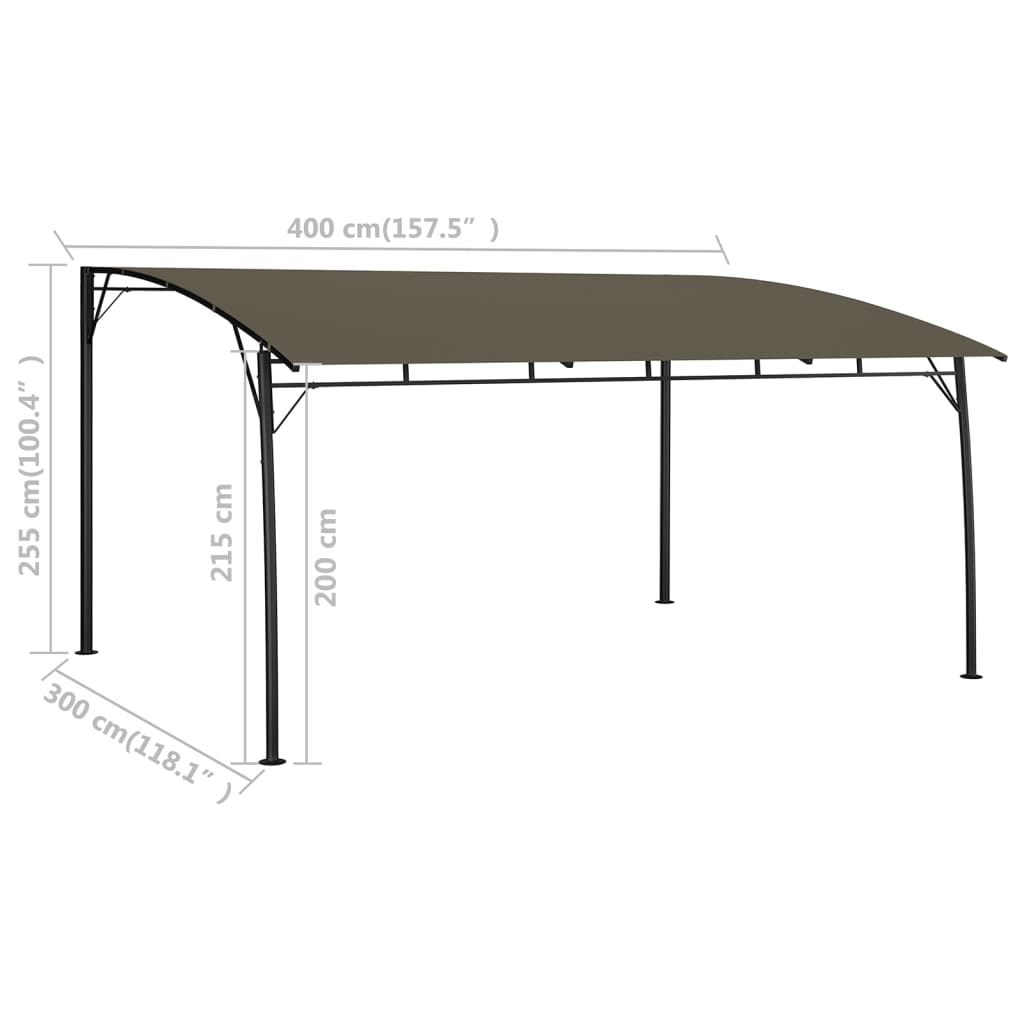 vidaXL Sunshade awnings 4 x 3 x 2.55 m Taupe