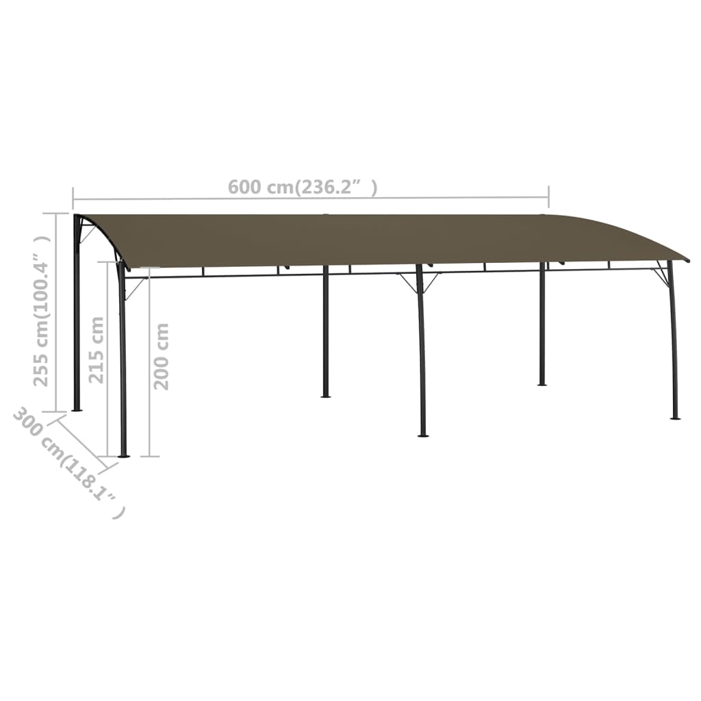 vidaXL Sunshade awnings 6 x 3 x 2.55 m Taupe