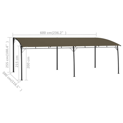 vidaXL Sunshade awnings 6 x 3 x 2.55 m Taupe