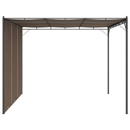 vidaXL Garden Gazebo with Side Curtain 3x3x2.25 m Taupe - 3 x 3 x 2.25 m