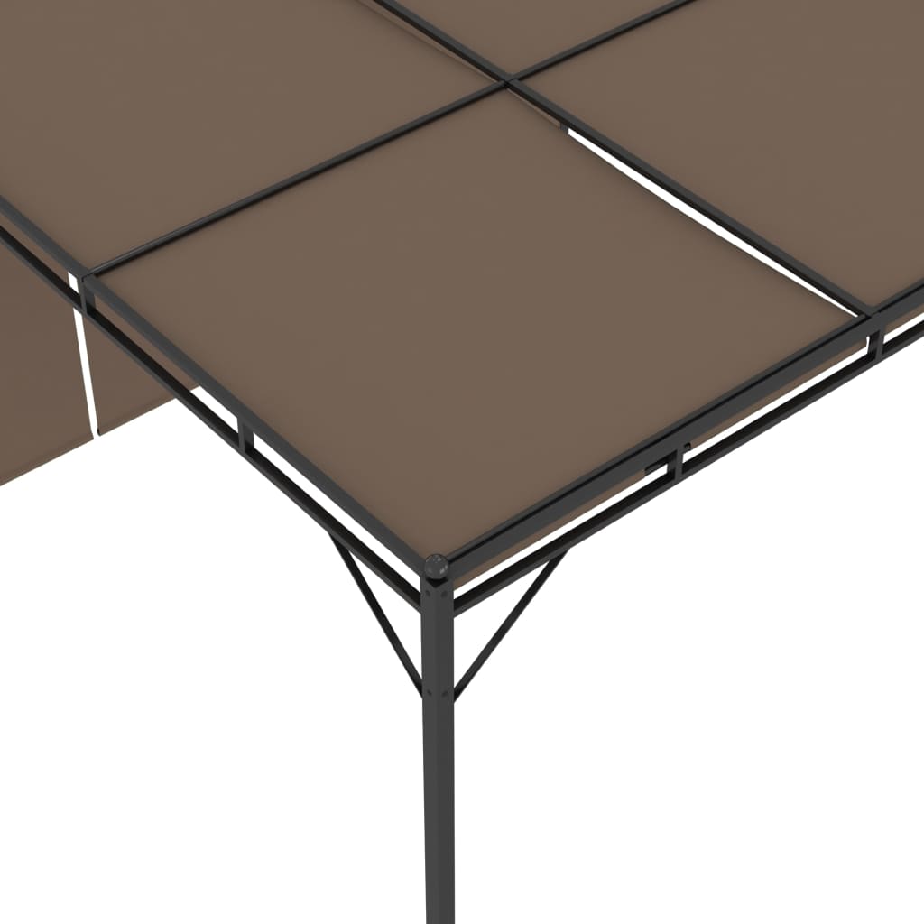 vidaXL Garden Gazebo with Side Curtain 3x3x2.25 m Taupe - 3 x 3 x 2.25 m