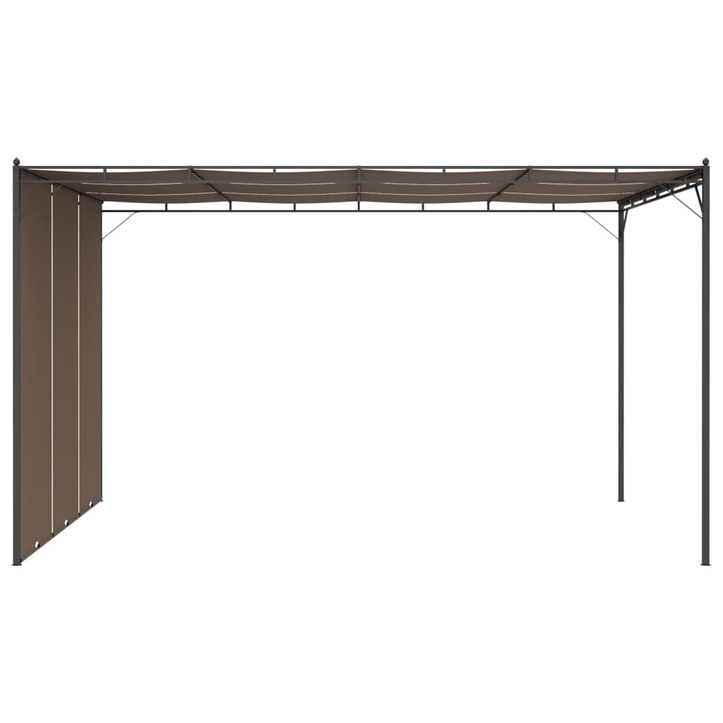 vidaXL Garden Gazebo with Side Curtain 4x3x2.25 m Taupe - 4 x 3 x 2.25 m