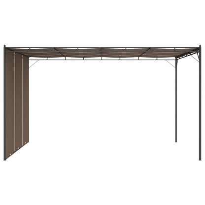 vidaXL Garden Gazebo with Side Curtain 4x3x2.25 m Taupe - 4 x 3 x 2.25 m