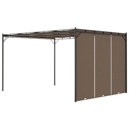 vidaXL Garden Gazebo with Side Curtain 4x3x2.25 m Taupe - 4 x 3 x 2.25 m
