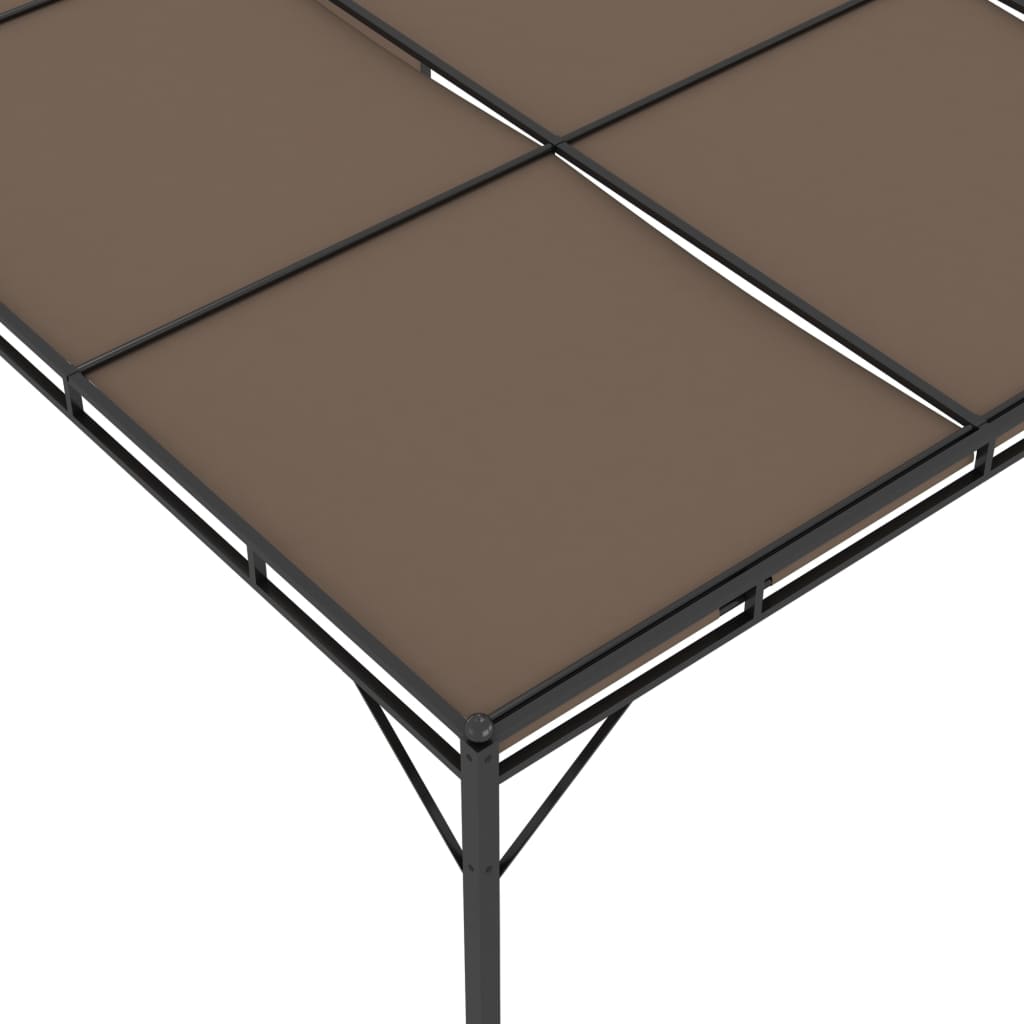 vidaXL Garden Gazebo with Side Curtain 4x3x2.25 m Taupe - 4 x 3 x 2.25 m