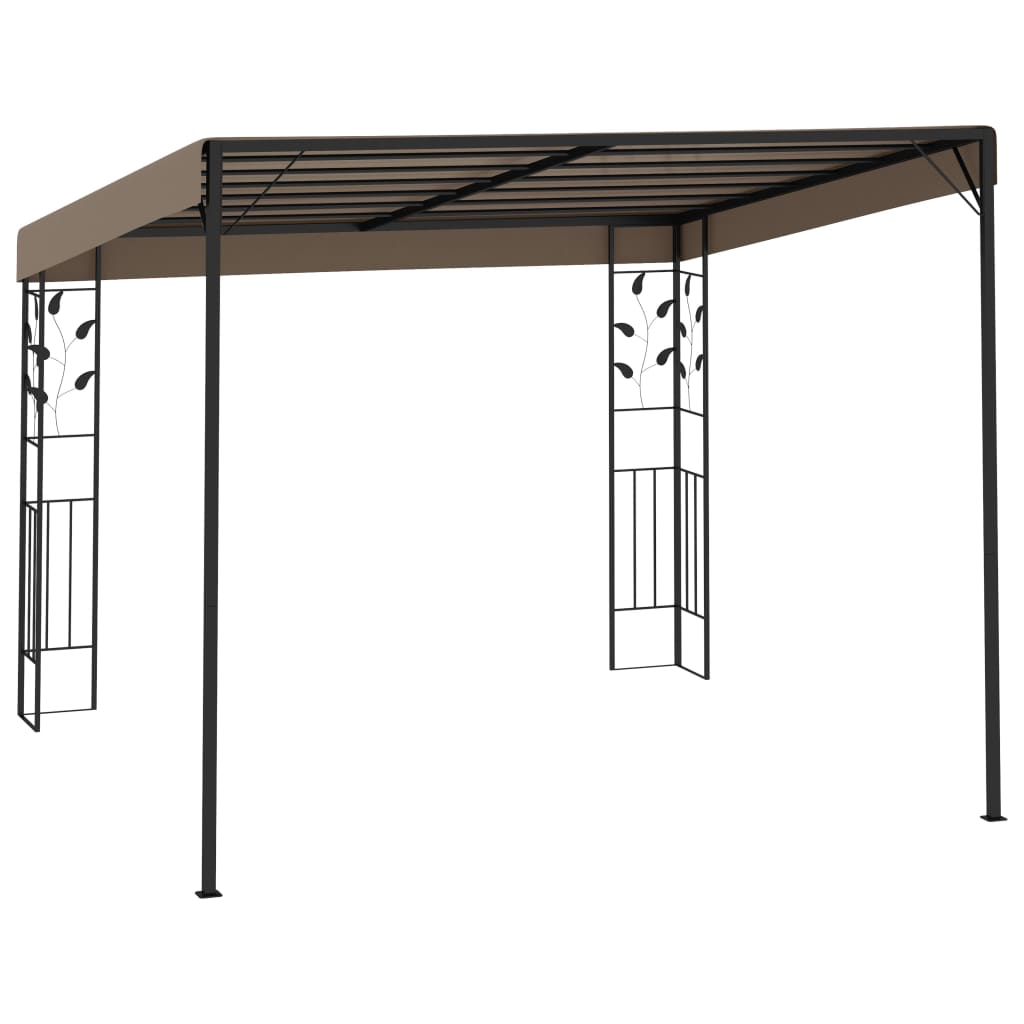 vidaXL Wall-mounted Gazebo 3x3x2.5 m Taupe - 3 x 3 x 2.5 m