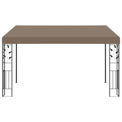 vidaXL Wall-mounted Gazebo 4x3x2.5 m Taupe - 4 x 3 x 2.5 m