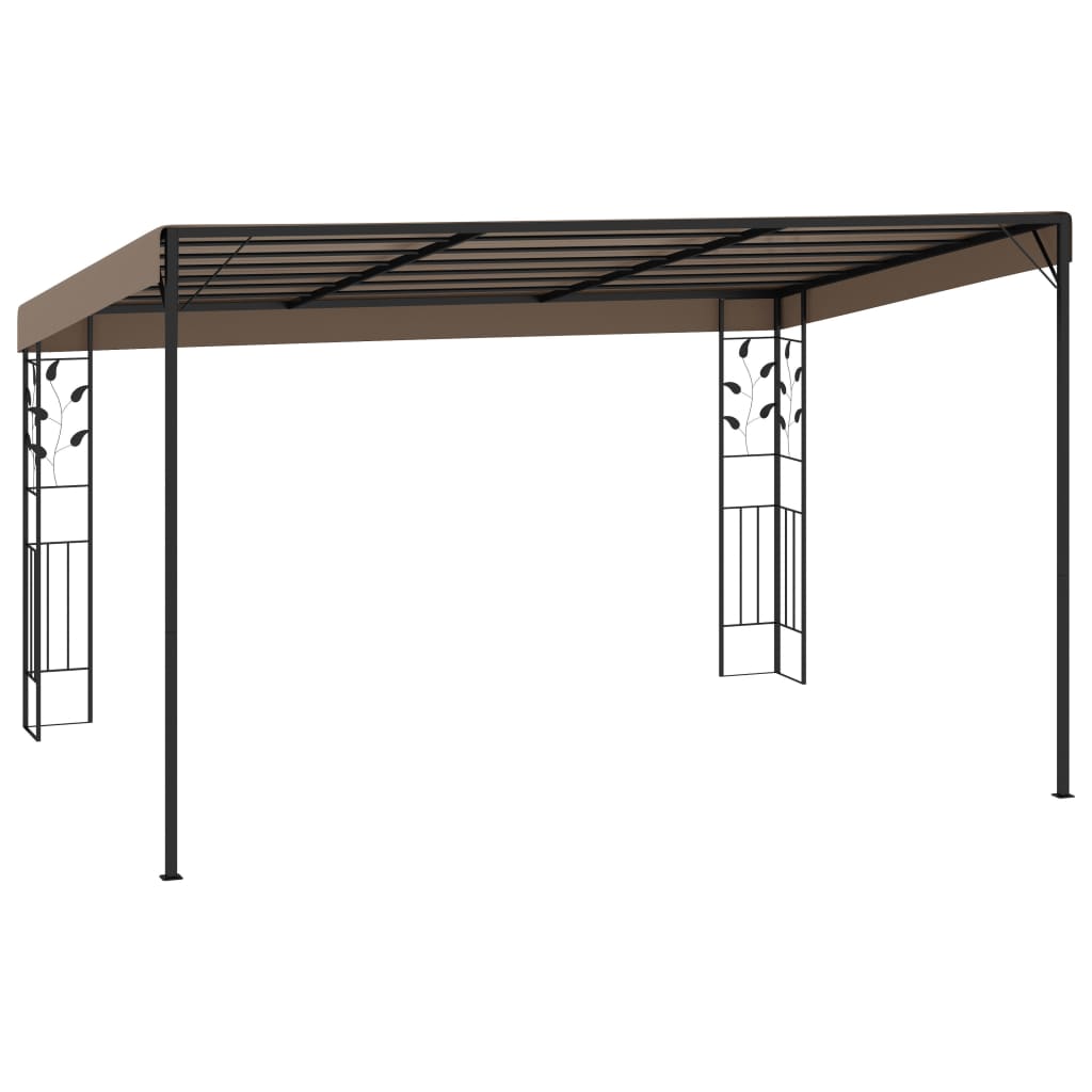 vidaXL Wall-mounted Gazebo 4x3x2.5 m Taupe - 4 x 3 x 2.5 m