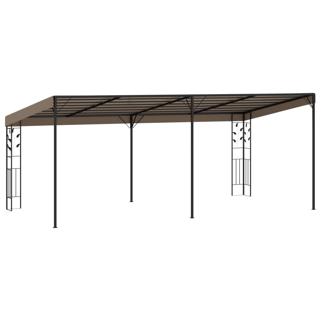 vidaXL Wall-mounted Gazebo 6x3x2.5 m Taupe - 6 x 3 x 2.5 m