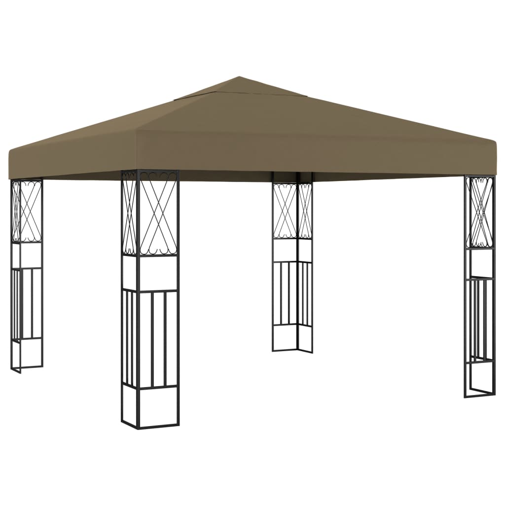 vidaXL Gazebo | Taupe | Polyester fabric and steel | 3x3 metres | Durable - 3 x 3 m