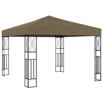 vidaXL Gazebo | Taupe | Polyester fabric and steel | 3x3 metres | Durable - 3 x 3 m