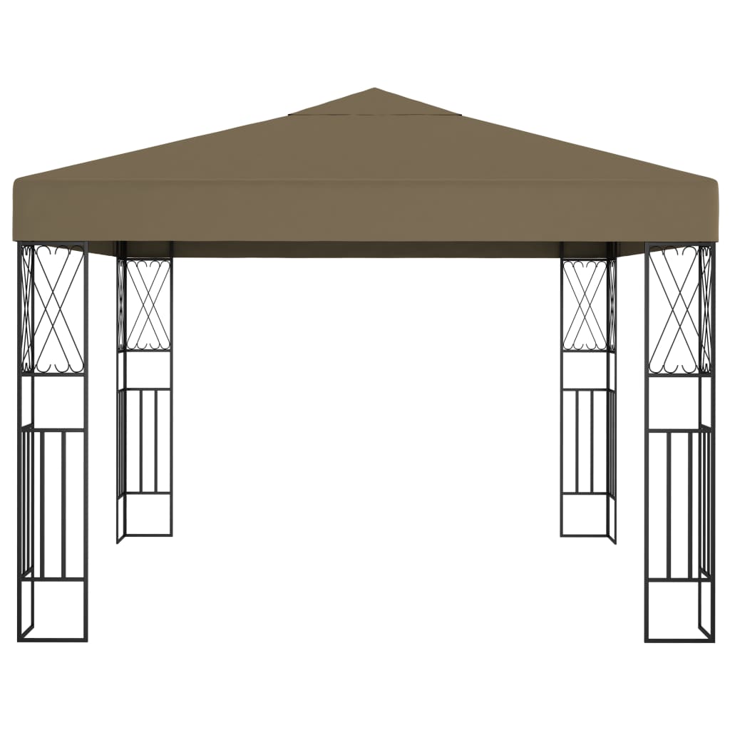 vidaXL Gazebo | Taupe | Polyester fabric and steel | 3x3 metres | Durable - 3 x 3 m