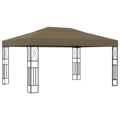 vidaXL Gazebo | Taupe | Fabric (100% polyester), steel | Large - 3 x 4 m