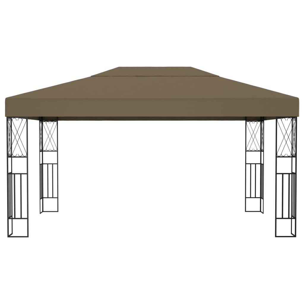 vidaXL Gazebo | Taupe | Fabric (100% polyester), steel | Large - 3 x 4 m