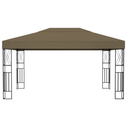 vidaXL Gazebo | Taupe | Fabric (100% polyester), steel | Large - 3 x 4 m