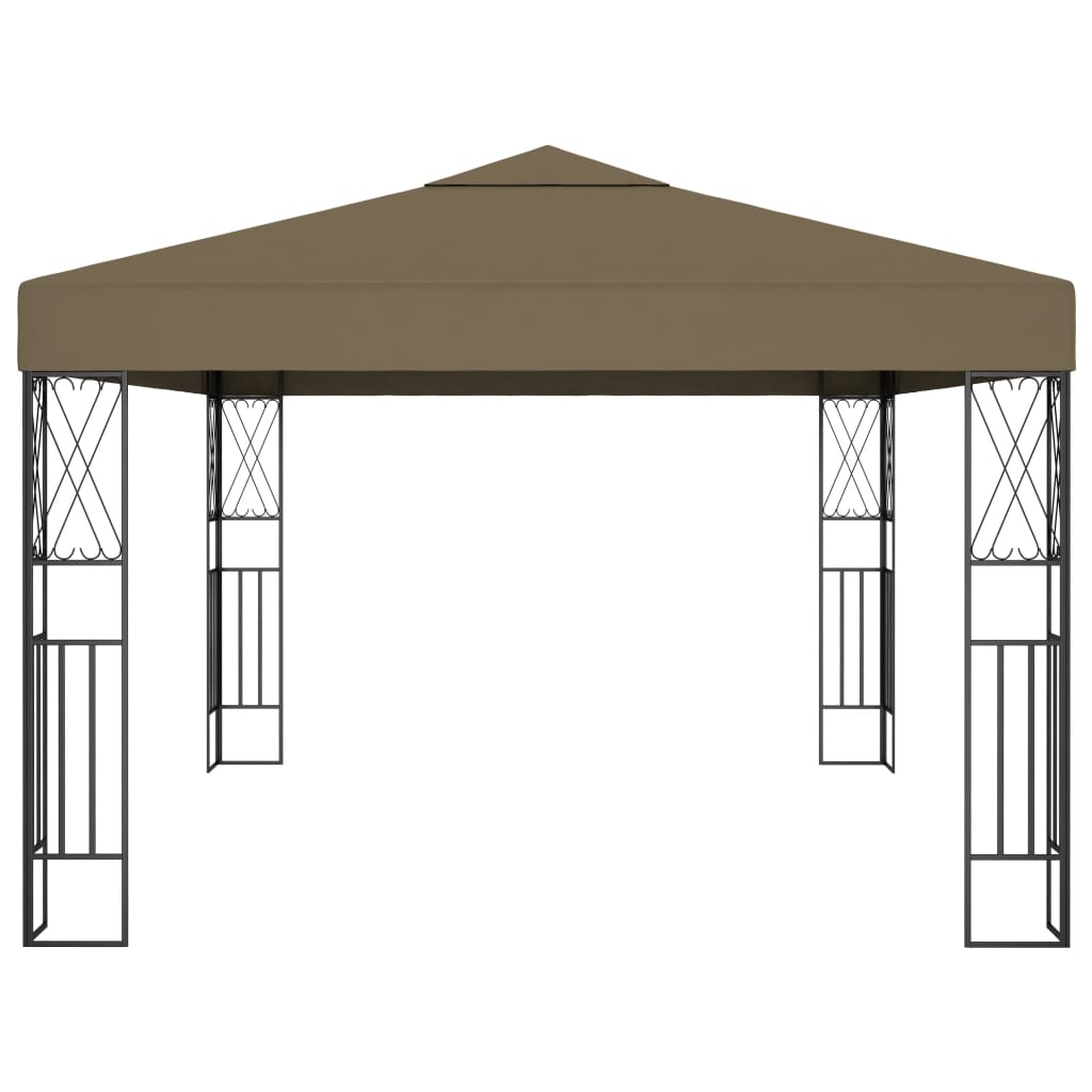 vidaXL Gazebo | Taupe | Fabric (100% polyester), steel | Large - 3 x 4 m