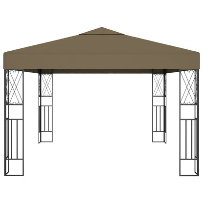 vidaXL Gazebo | Taupe | Fabric (100% polyester), steel | Large - 3 x 4 m