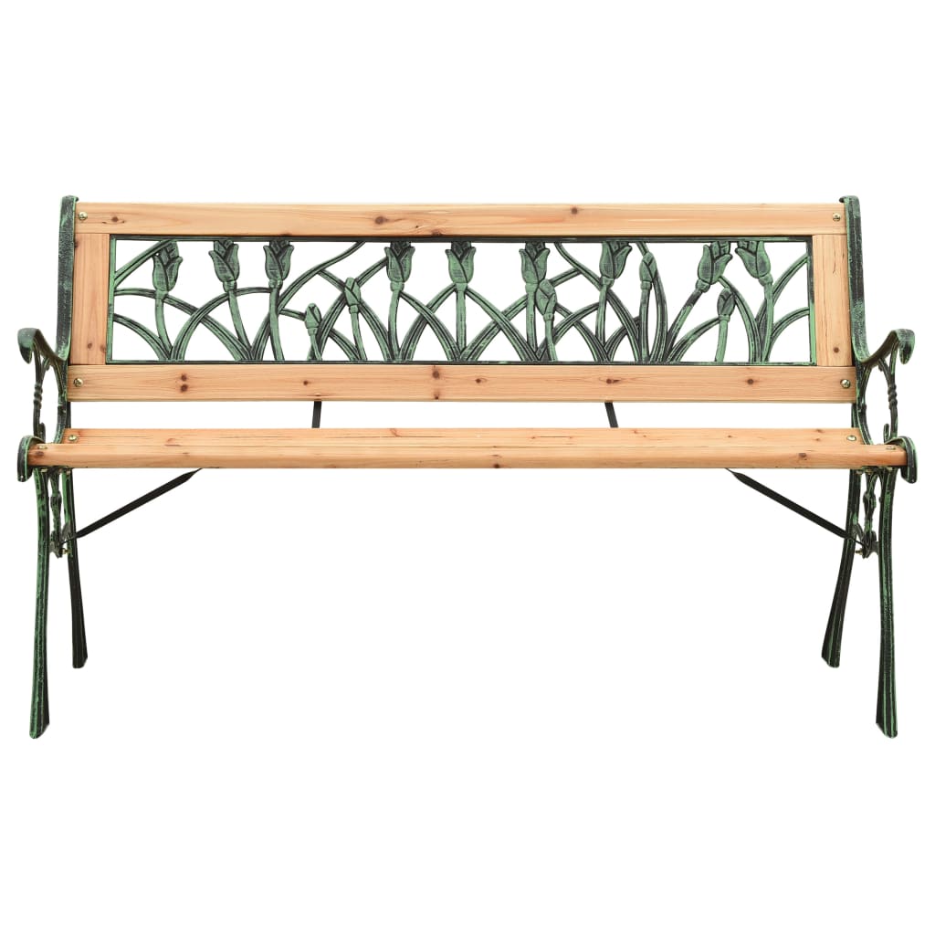 vidaXL Garden Bench 122 cm Cast Iron and Solid Firwood - Brown