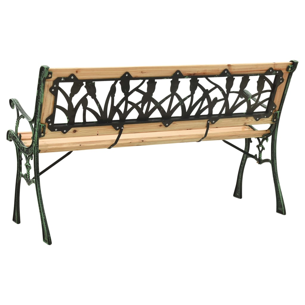 vidaXL Garden Bench 122 cm Cast Iron and Solid Firwood - Brown