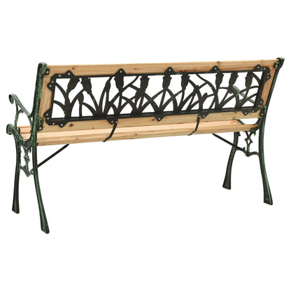 vidaXL Garden Bench 122 cm Cast Iron and Solid Firwood - Brown