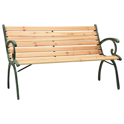 vidaXL Garden Bench | Natural Wood | Solid firwood | 123 cm wide | Durable - Brown