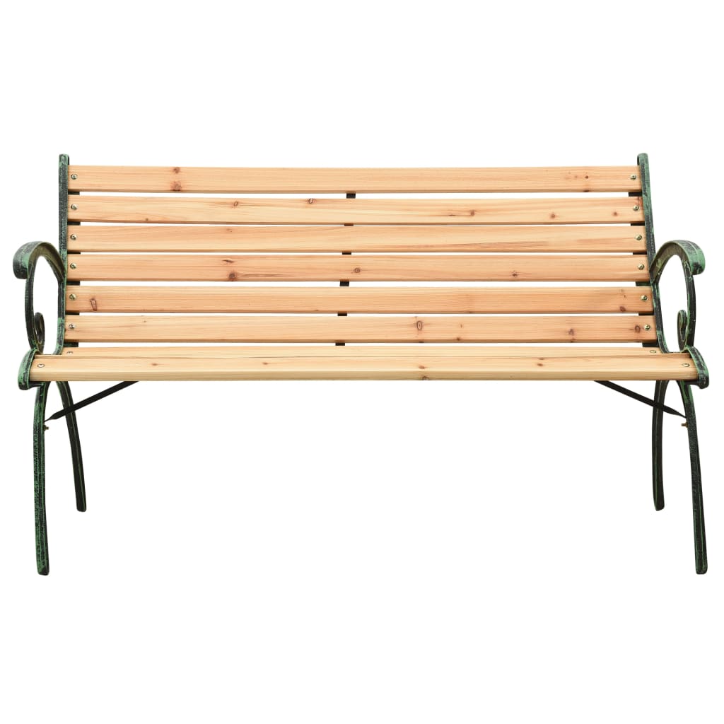 vidaXL Garden Bench | Natural Wood | Solid firwood | 123 cm wide | Durable - Brown