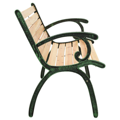 vidaXL Garden Bench | Natural Wood | Solid firwood | 123 cm wide | Durable - Brown