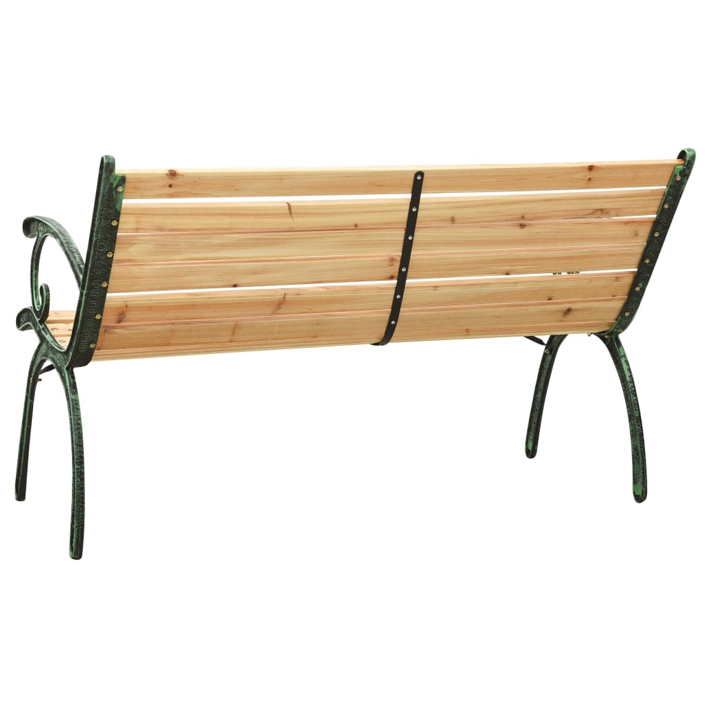 vidaXL Garden Bench | Natural Wood | Solid firwood | 123 cm wide | Durable - Brown