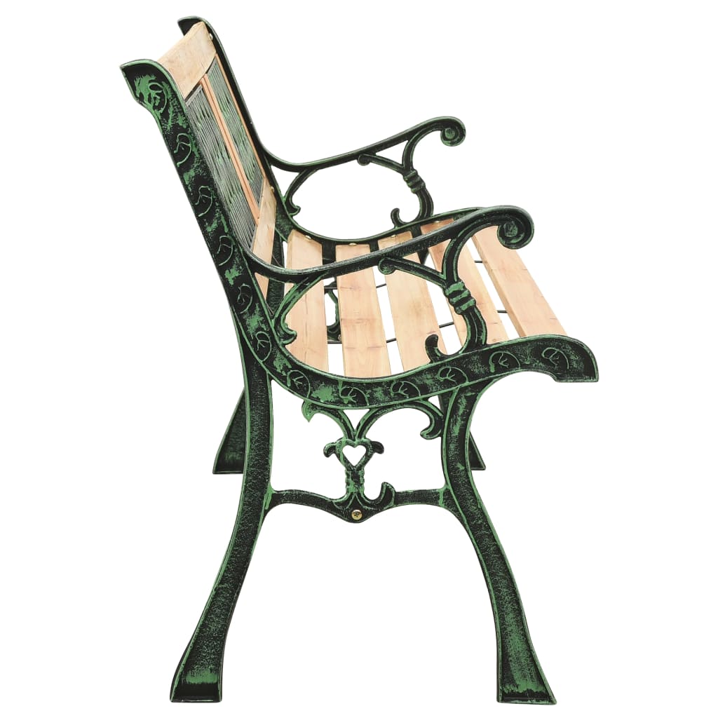 vidaXL Garden Bench 122 cm Cast Iron and Solid Firwood - Green