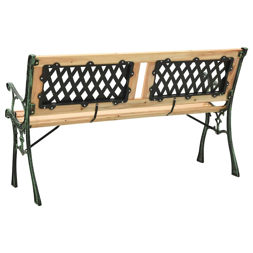 vidaXL Garden Bench 122 cm Cast Iron and Solid Firwood - Green